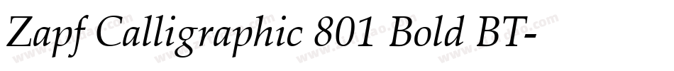 Zapf Calligraphic 801 Bold BT字体转换